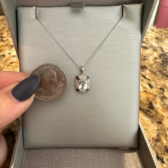 ZALES 14K white gold Aquamarine necklace - Picture 6 of 9